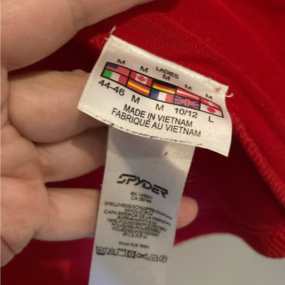 Women’s red and white Spyder zip up jacket Size M - Picture 5 of 5